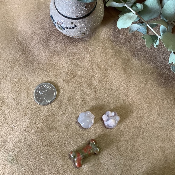 Unakite Bone and Flower Agate Paws Bundle - Picture 7 of 7